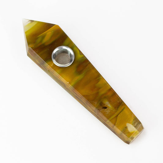 Red Agate Crystal Pipe with Choke