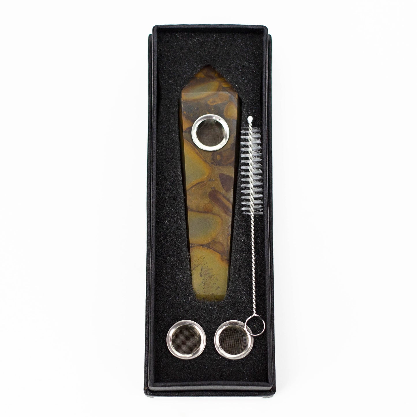 Apophyllite Stone Crystal Pipe with Choke