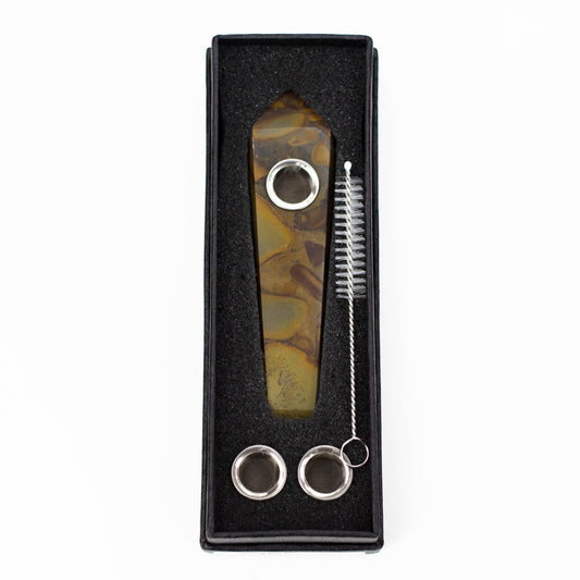 Apophyllite Stone Crystal Pipe with Choke