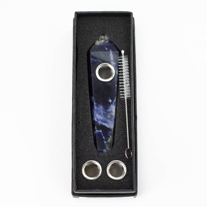 Blue Sodalite Crystal Pipe with Choke