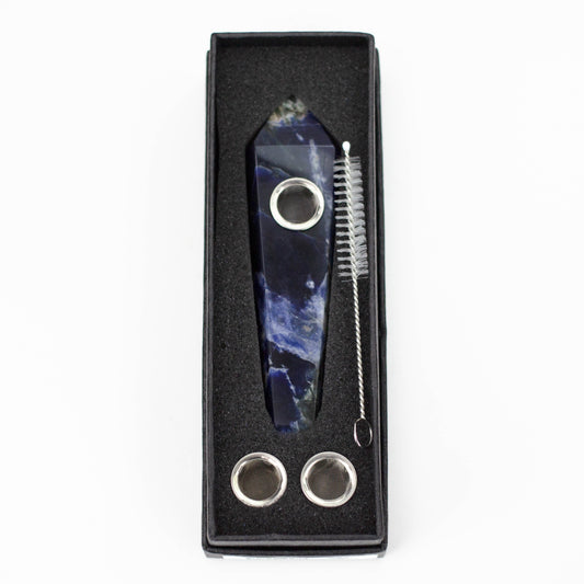 Blue Sodalite Crystal Pipe with Choke