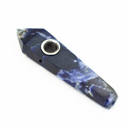 Blue Sodalite Crystal Pipe with Choke