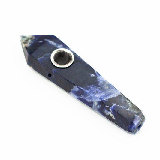 Blue Sodalite Crystal Pipe with Choke