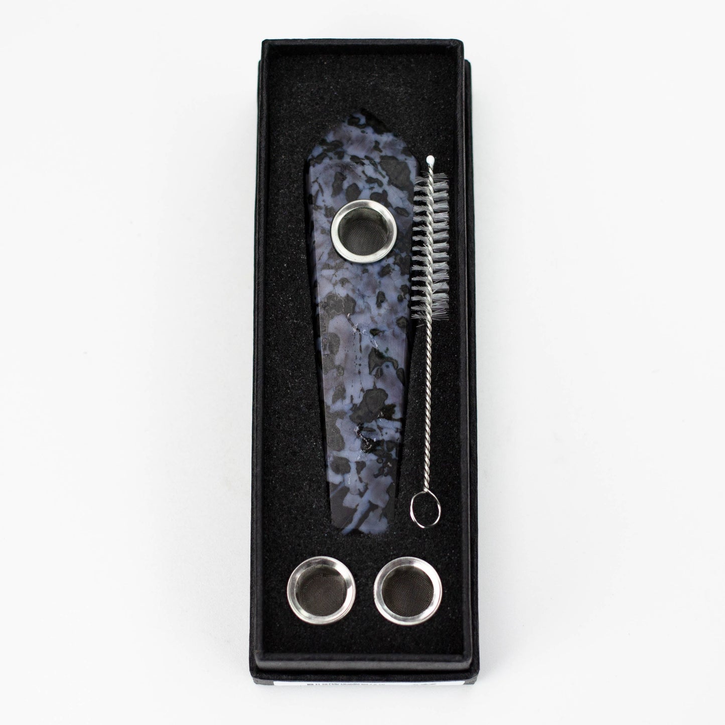 Grey Camo Feldspar Crystal Pipe with Choke