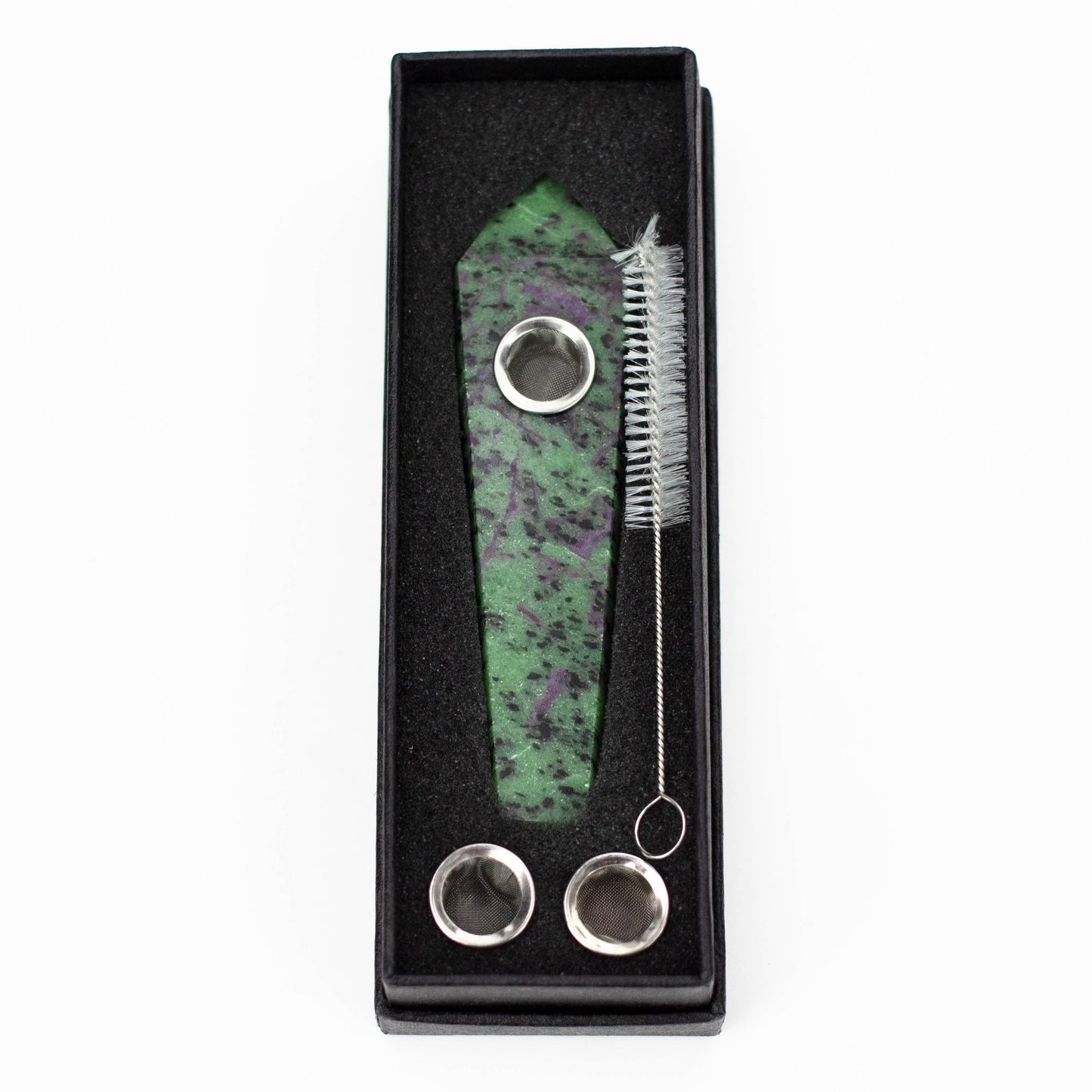 Ruby Zoisite Crystal Pipe with Choke
