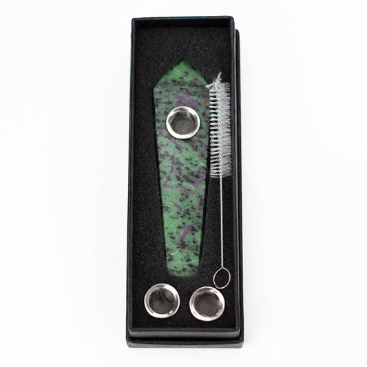 Ruby Zoisite Crystal Pipe with Choke
