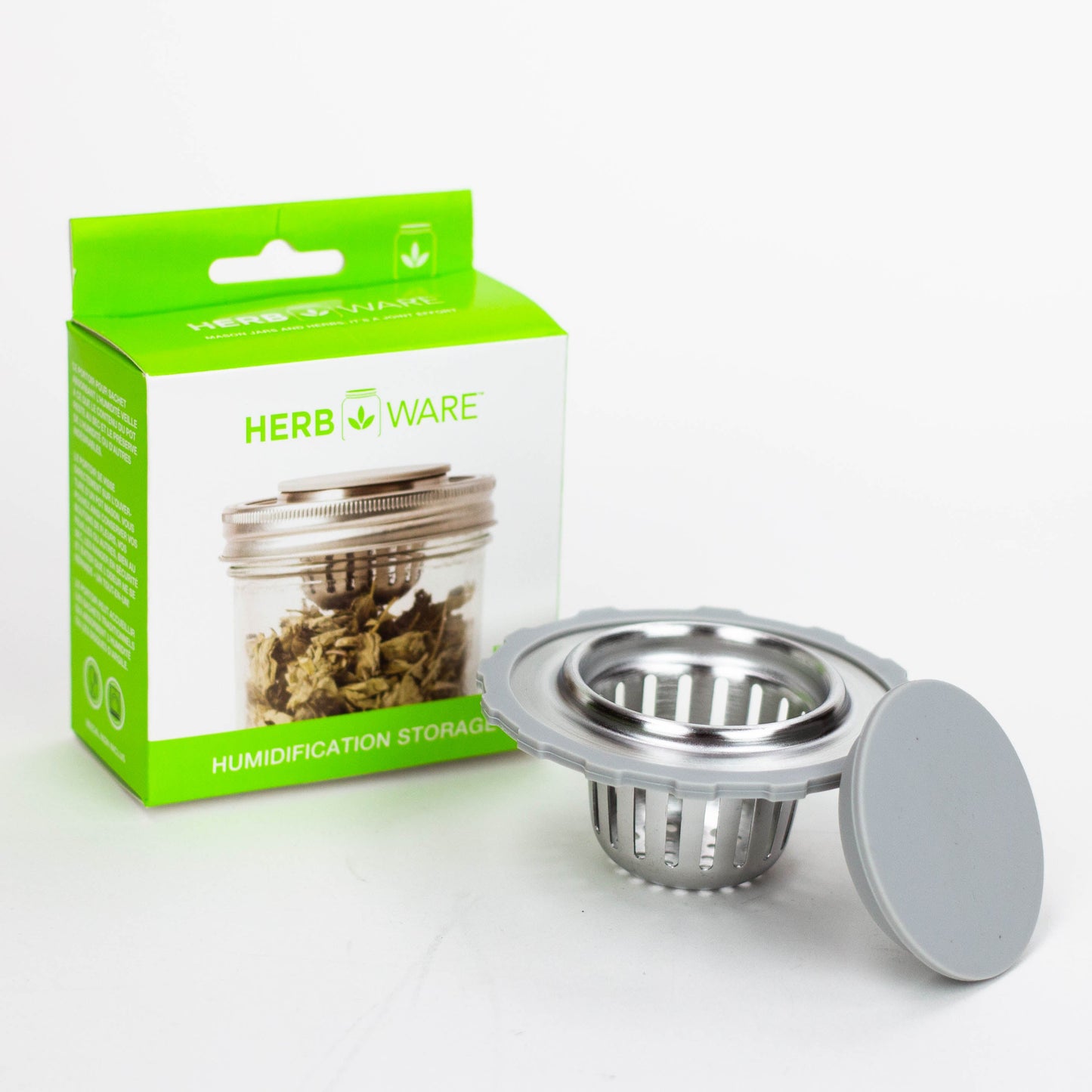HERBWARE | Mason Jar Humidity PK Holder Wide Mouth