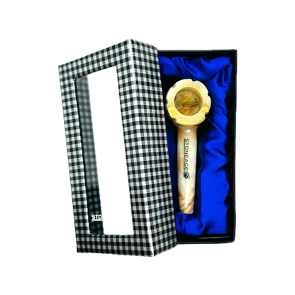 StoneAge | 4" Handmade Tobacco Smoking Pipe – Model: Bowl Design, Includes Gift Box