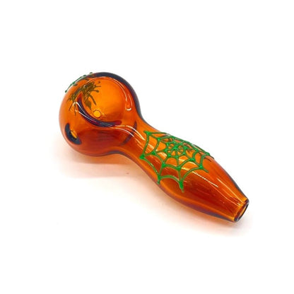 Spider Glow In The Dark Glass Smoking Spoon Hand Pipe