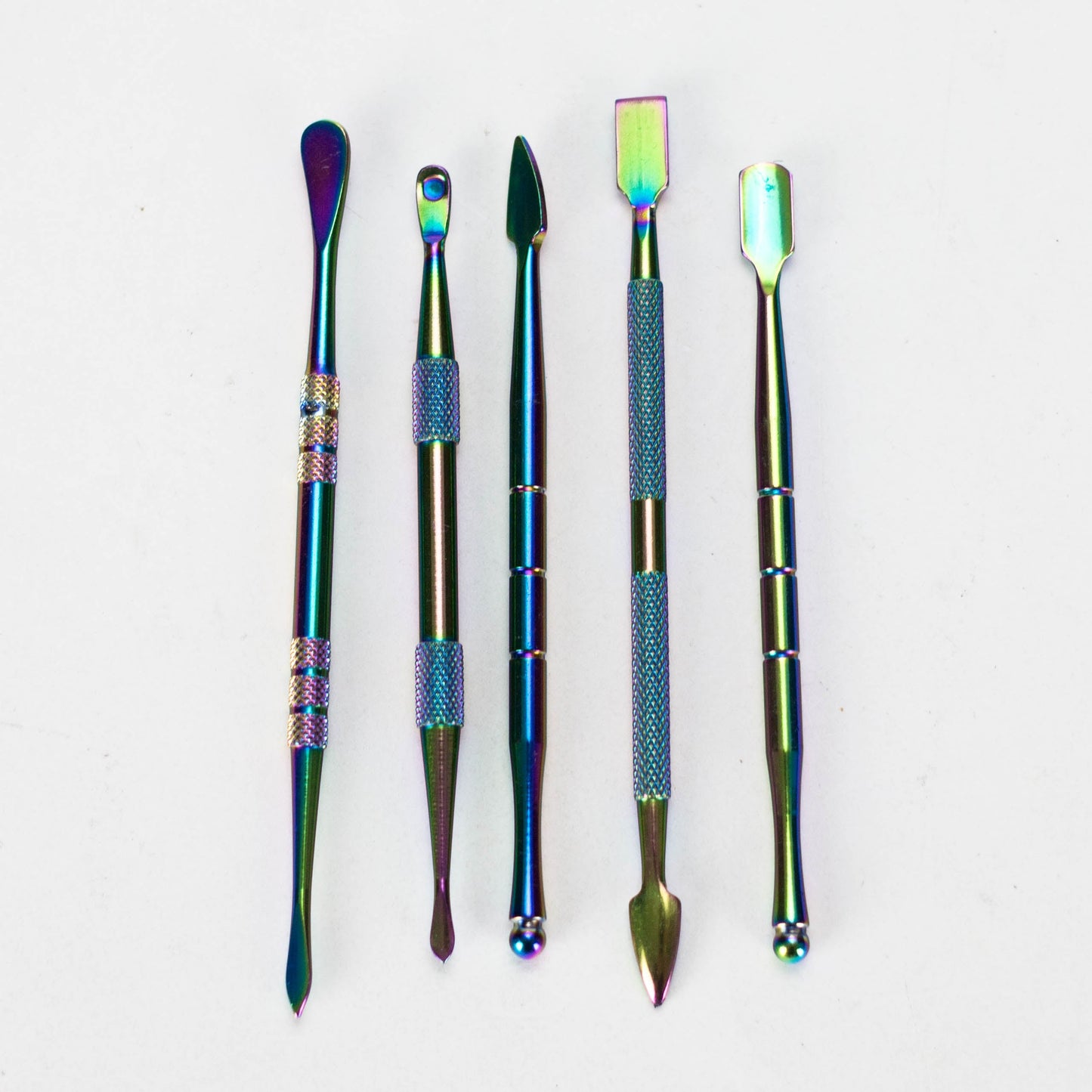 Stainless Steel Dabber Tool Set - 6 Pc Tool Kit- 440 Stainless Steel & Rainbow Silicone jar
