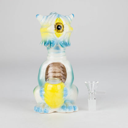 7″ Vintage Design Ceramic Bong – Unique Cyclops Monster Shape  [ES079WP]