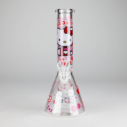 10" 5mm Glass Beaker Bong With Kitty Design