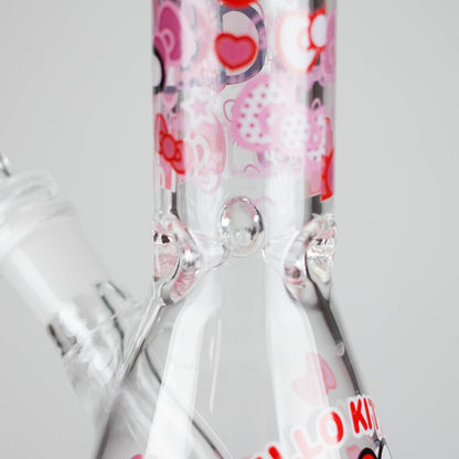 10" 5mm Glass Beaker Bong With Kitty Design
