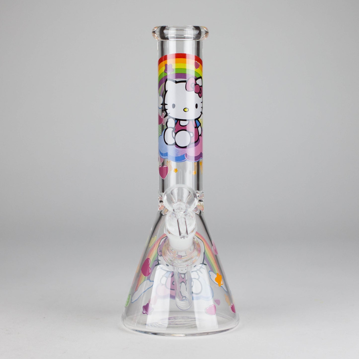 10" 5mm Glass Beaker Bong With Kitty Design