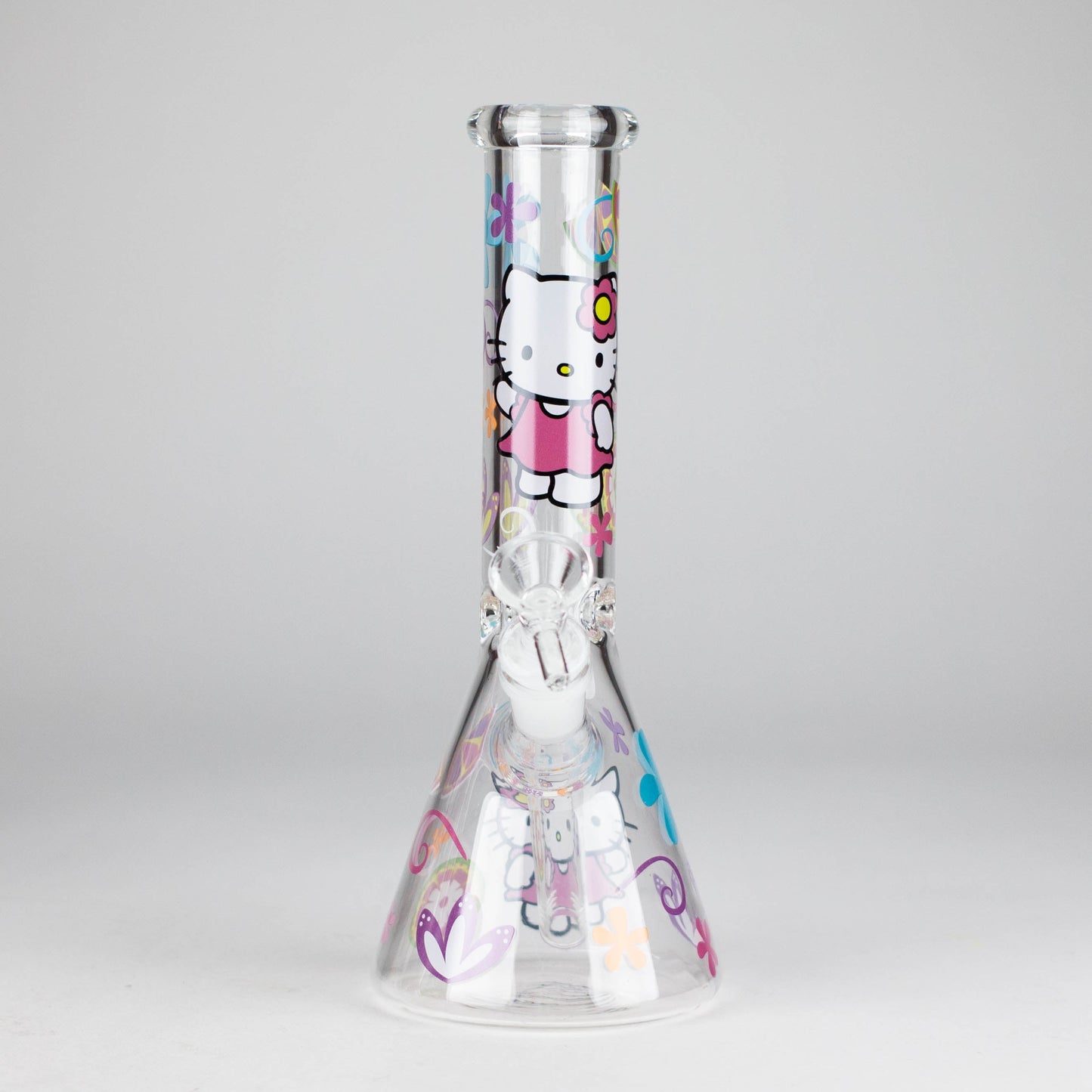 10" 5mm Glass Beaker Bong With Kitty Design