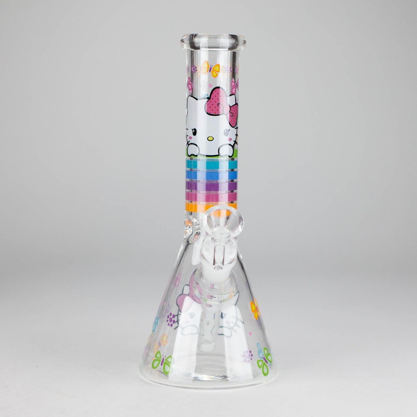10" 5mm Glass Beaker Bong With Kitty Design