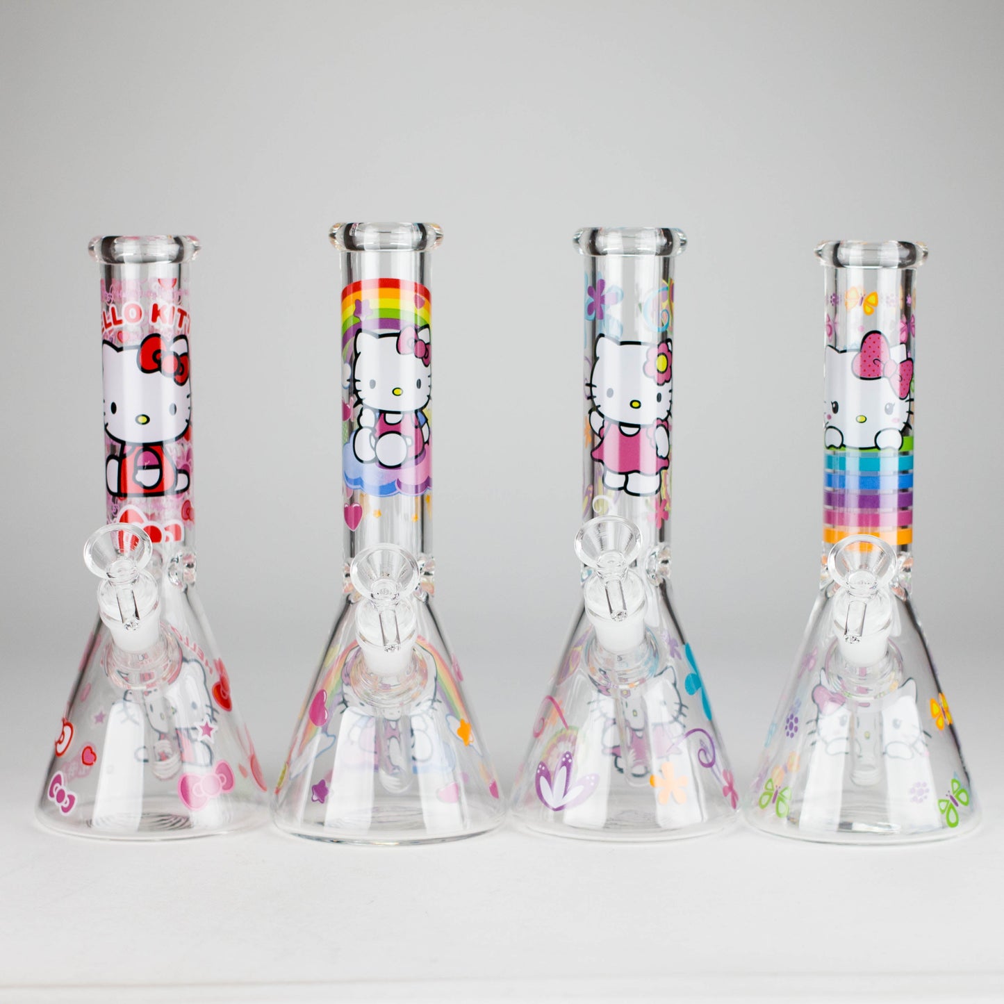 10" 5mm Glass Beaker Bong With Kitty Design