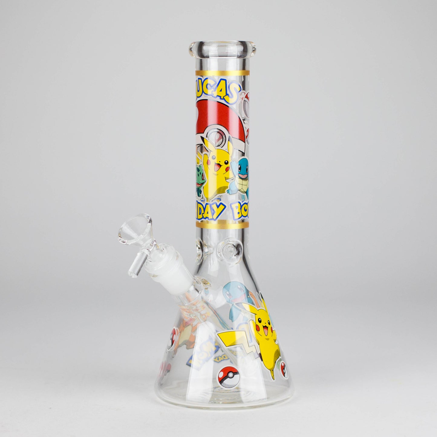 10" 5mm Glass Beaker Bong with Cartoon Design