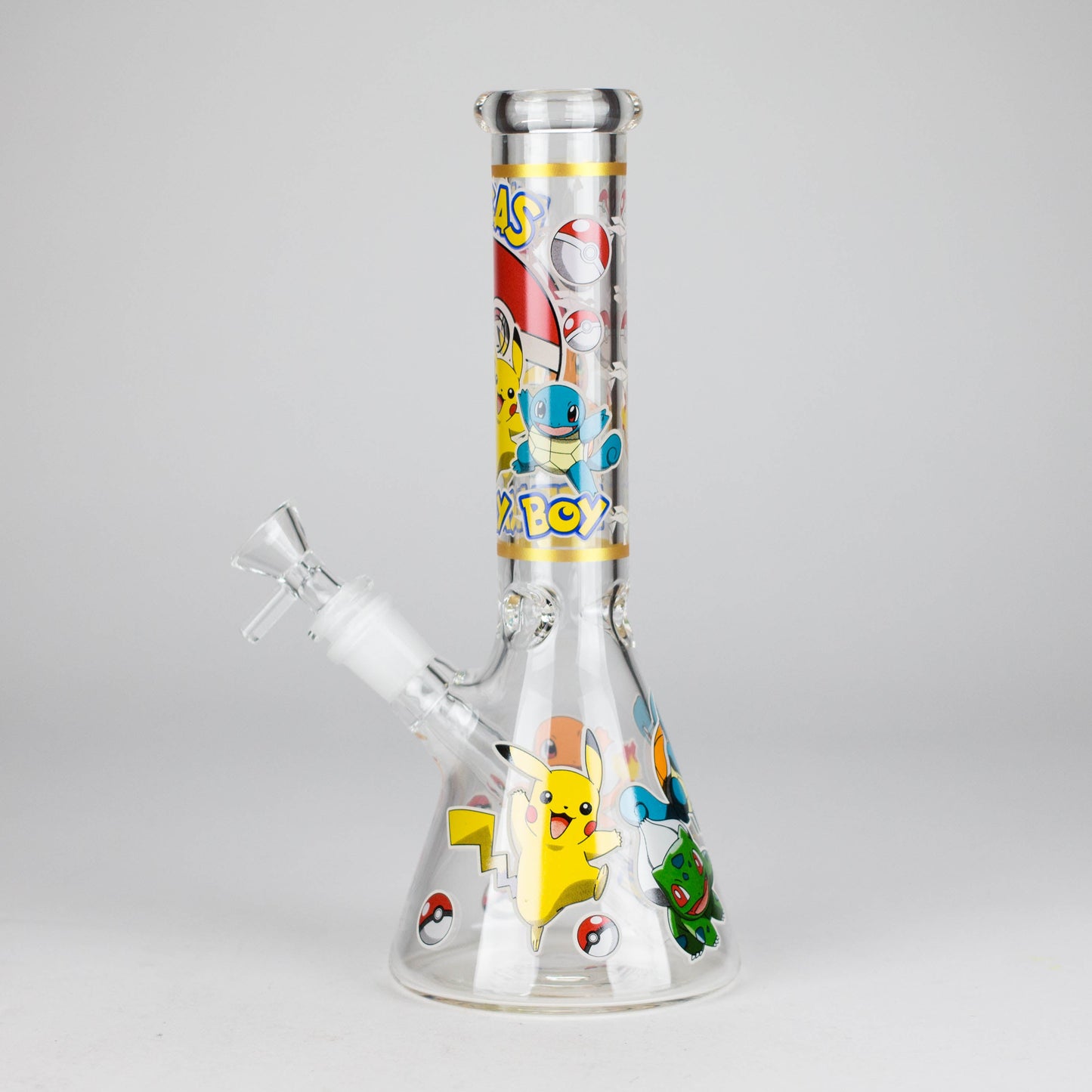 10" 5mm Glass Beaker Bong with Cartoon Design