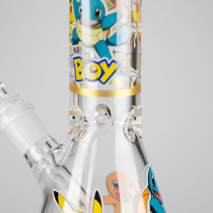 10" 5mm Glass Beaker Bong with Cartoon Design