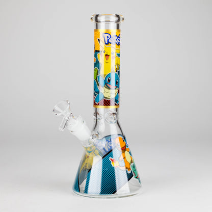 10" 5mm Glass Beaker Bong with Cartoon Design