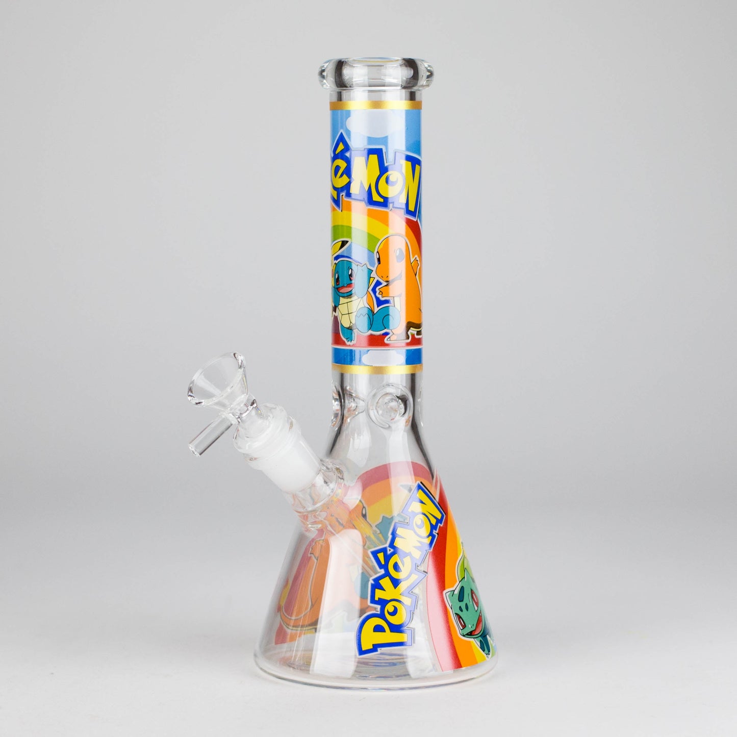 10" 5mm Glass Beaker Bong with Cartoon Design