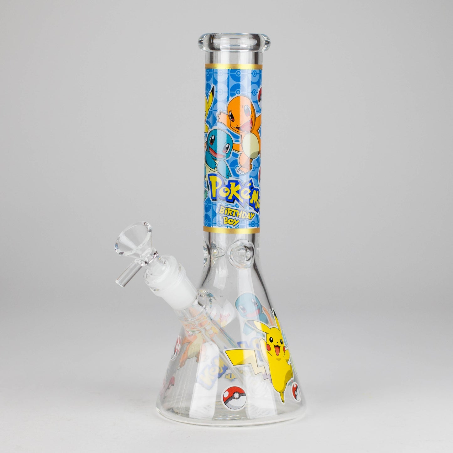10" 5mm Glass Beaker Bong with Cartoon Design
