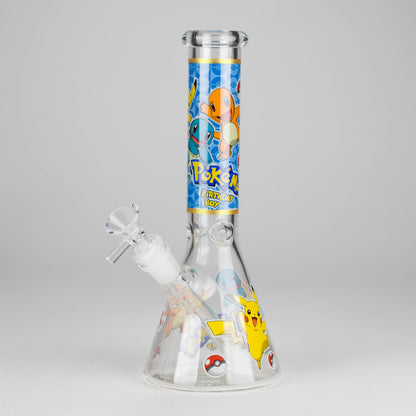 10" 5mm Glass Beaker Bong with Cartoon Design