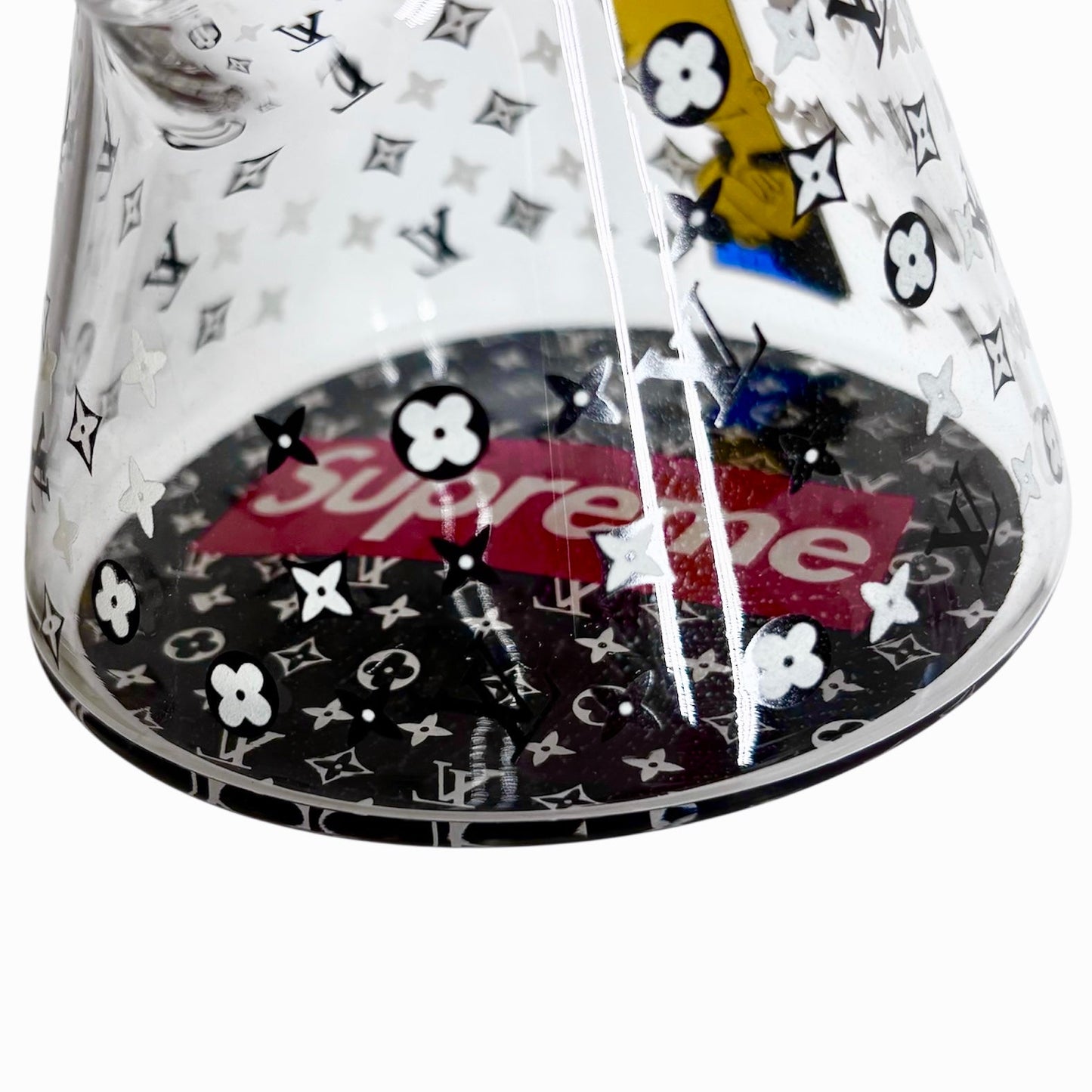 10" Cartoon Glow-in-the-Dark Glass Beaker Bong – 3-Piece Set