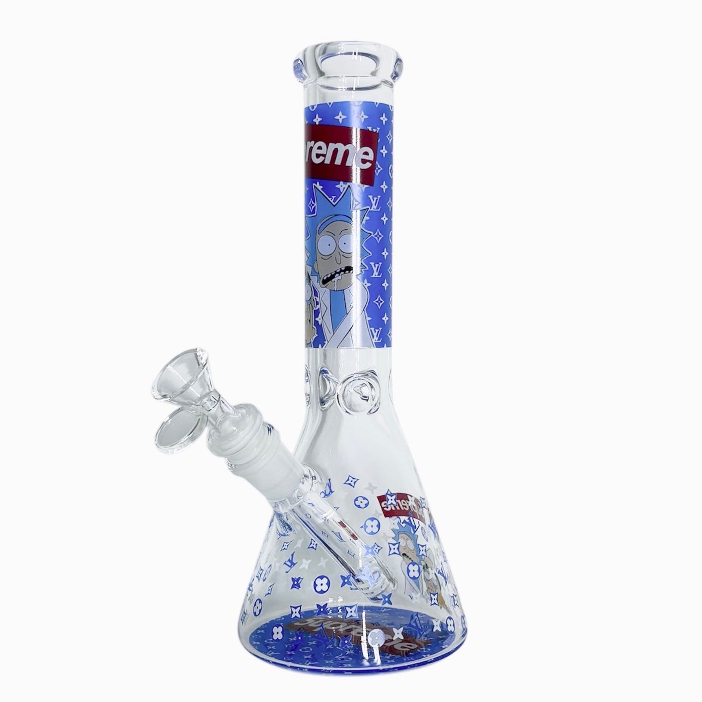 10" Cartoon Glow-in-the-Dark Glass Beaker Bong – 3-Piece Set