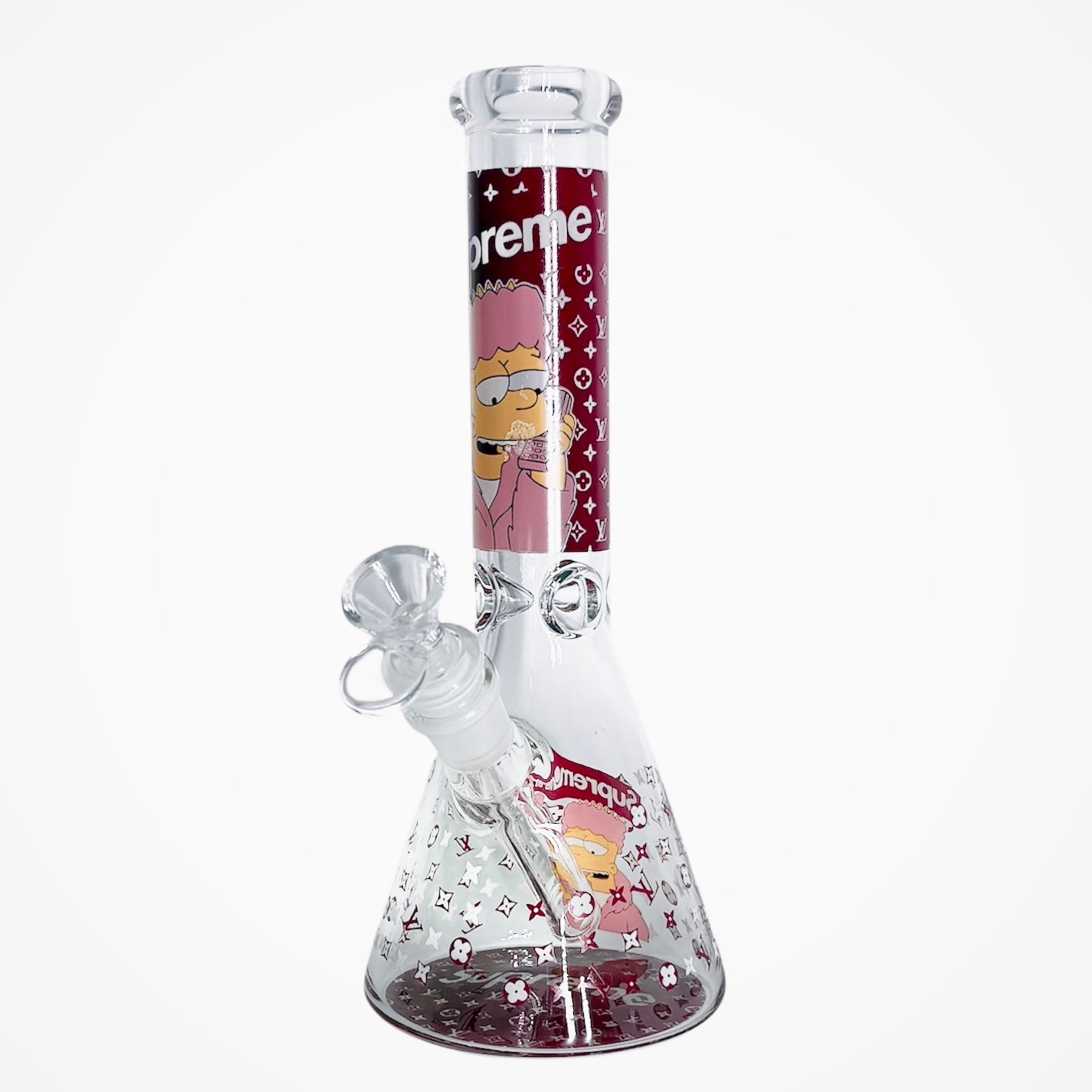 10" Cartoon Glow-in-the-Dark Glass Beaker Bong – 3-Piece Set