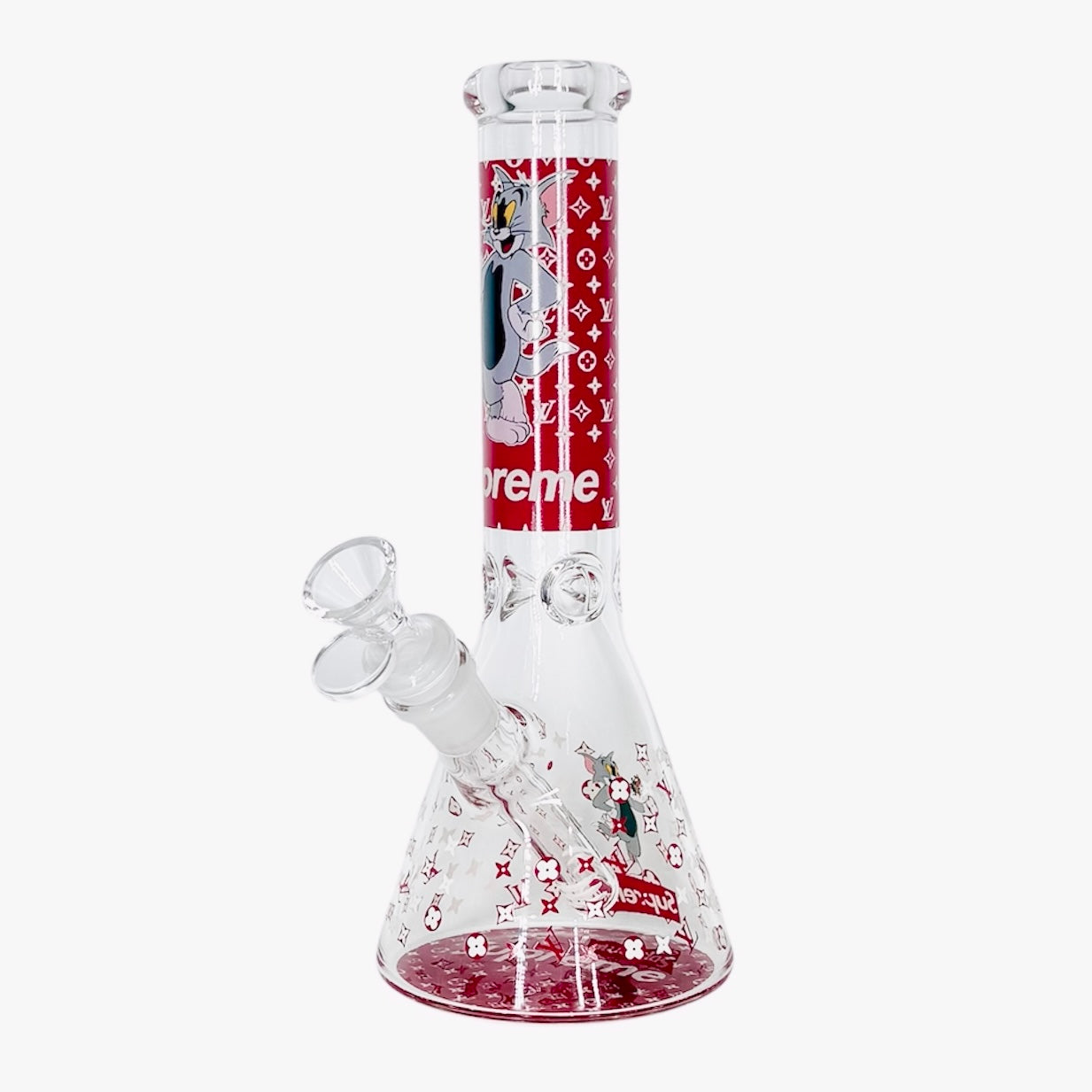 10" Cartoon Glow-in-the-Dark Glass Beaker Bong – 3-Piece Set