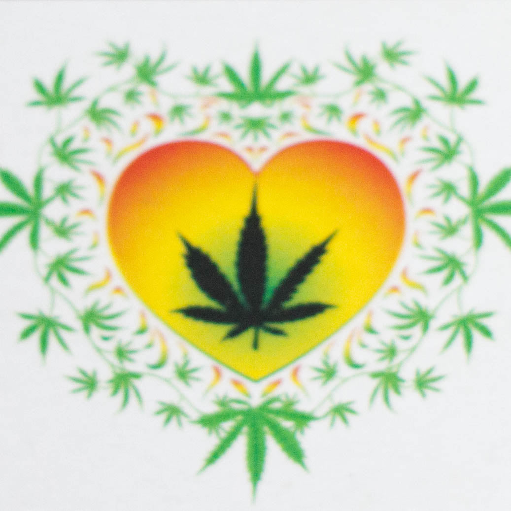 Haze | 9″ Heart Leaf Double Bubble Base Glass Bong with Color Lip – Amber (Mini-U)