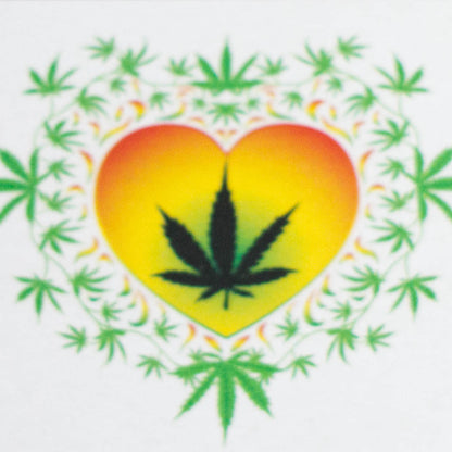 Haze | 9″ Heart Leaf Double Bubble Base Glass Bong with Color Lip – Amber (Mini-U)