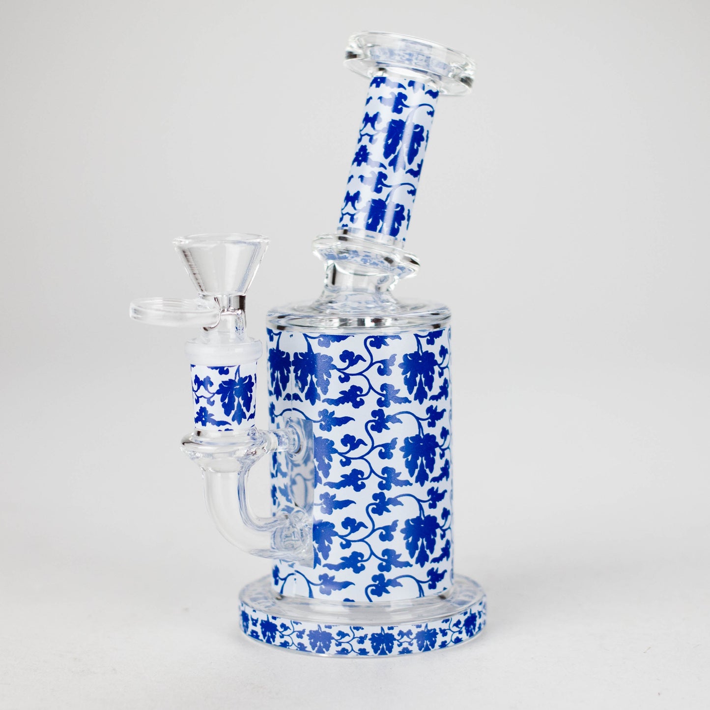 7" Cloisonné Design Glass Bong with Water Diffuser – 14mm Bowl Joint