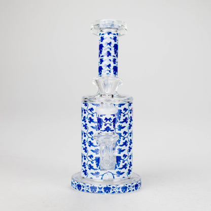 7" Cloisonné Design Glass Bong with Water Diffuser – 14mm Bowl Joint