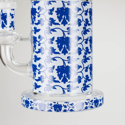 7" Cloisonné Design Glass Bong with Water Diffuser – 14mm Bowl Joint