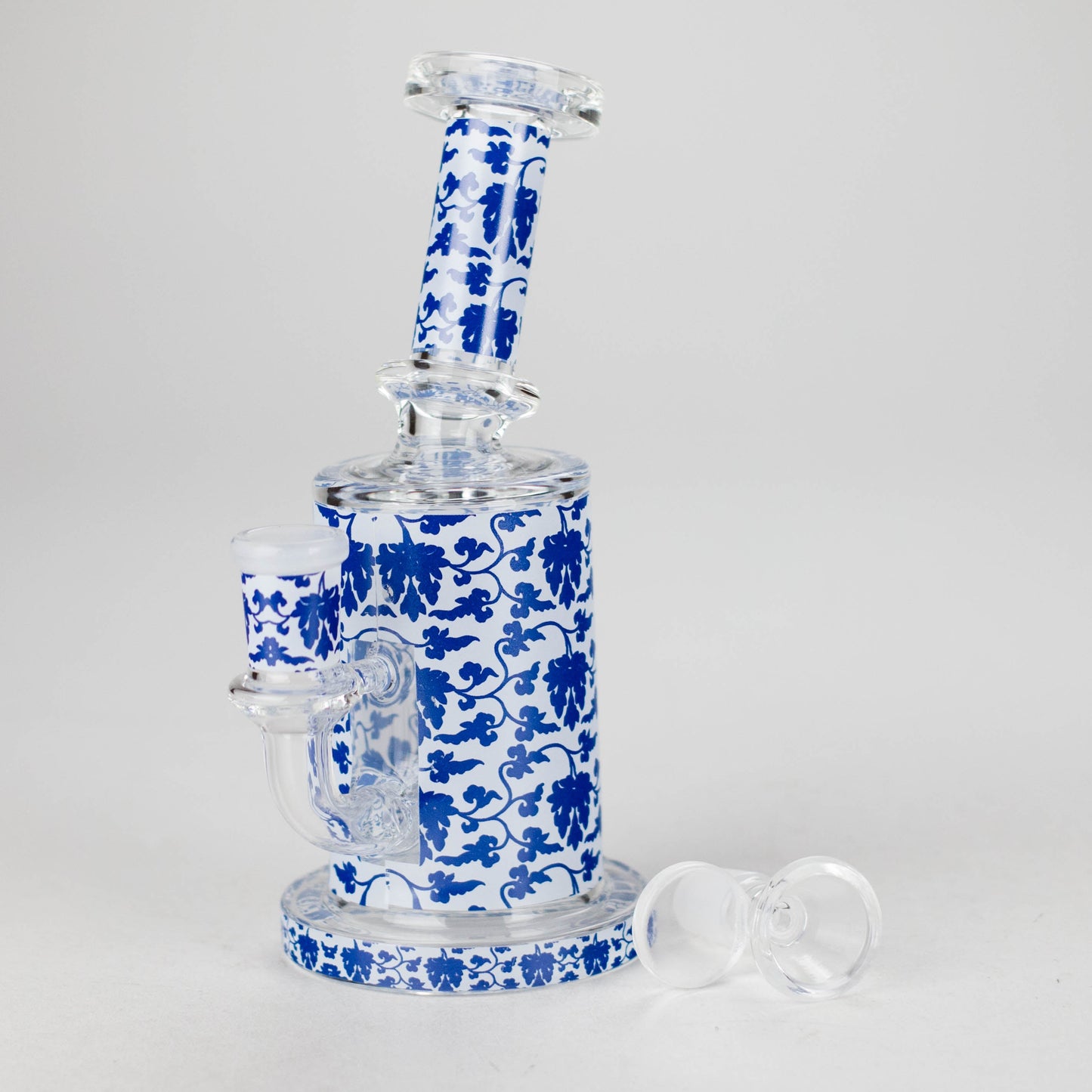 7" Cloisonné Design Glass Bong with Water Diffuser – 14mm Bowl Joint