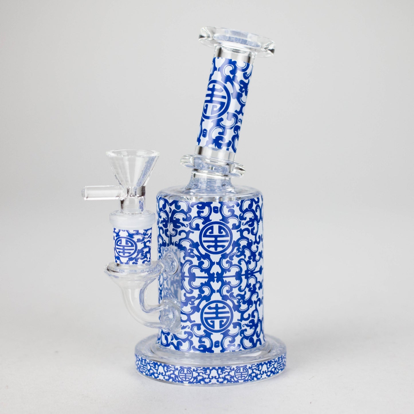 7" Cloisonné Design Glass Bong with Water Diffuser – 14mm Bowl Joint