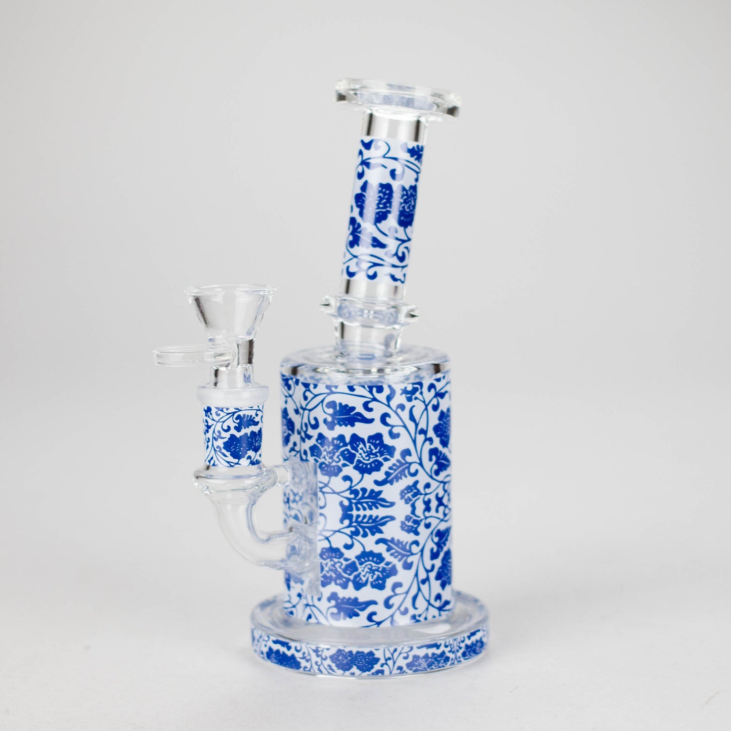 7" Cloisonné Design Glass Bong with Water Diffuser – 14mm Bowl Joint