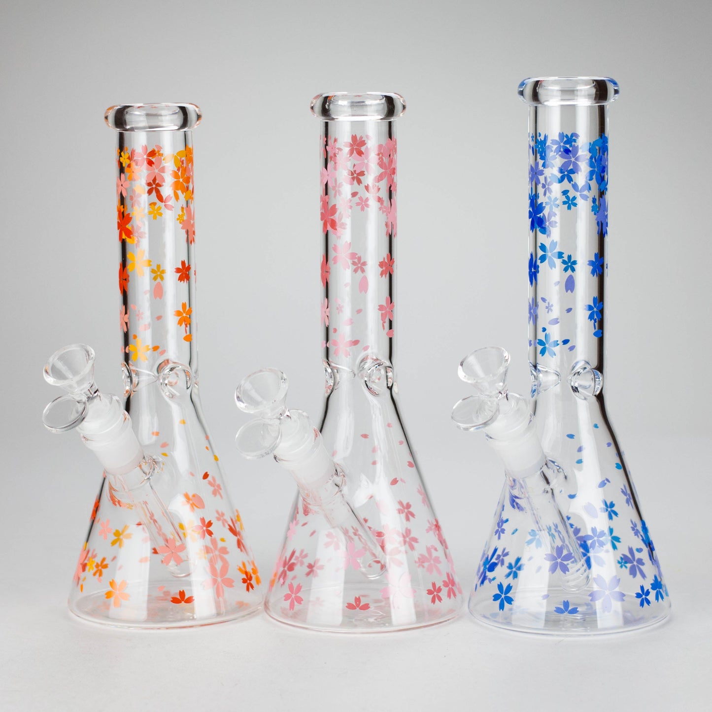 10" Cherry Blossom Glass Beaker Bong – 14mm Bowl Joint