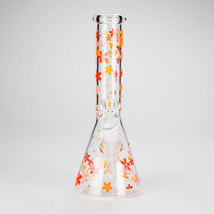 10" Cherry Blossom Glass Beaker Bong – 14mm Bowl Joint
