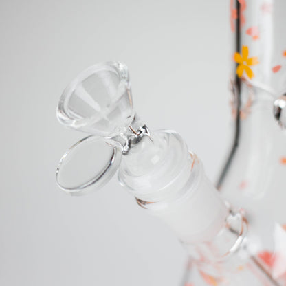 10" Cherry Blossom Glass Beaker Bong – 14mm Bowl Joint