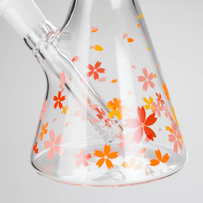 10" Cherry Blossom Glass Beaker Bong – 14mm Bowl Joint