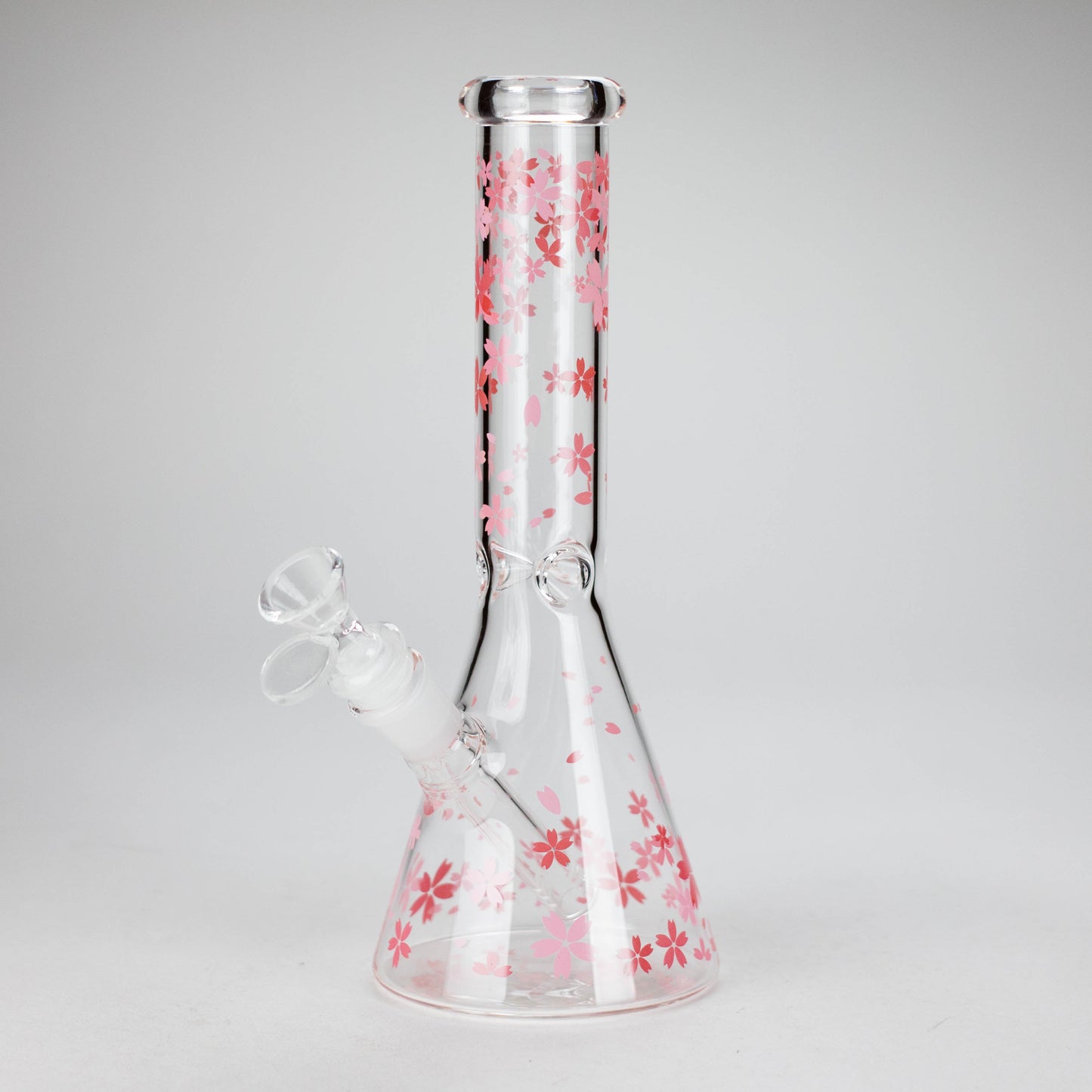 10" Cherry Blossom Glass Beaker Bong – 14mm Bowl Joint