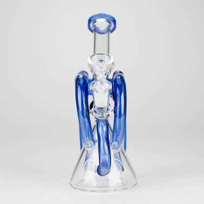 8" Color Accented Recycle Oil Glass Bong