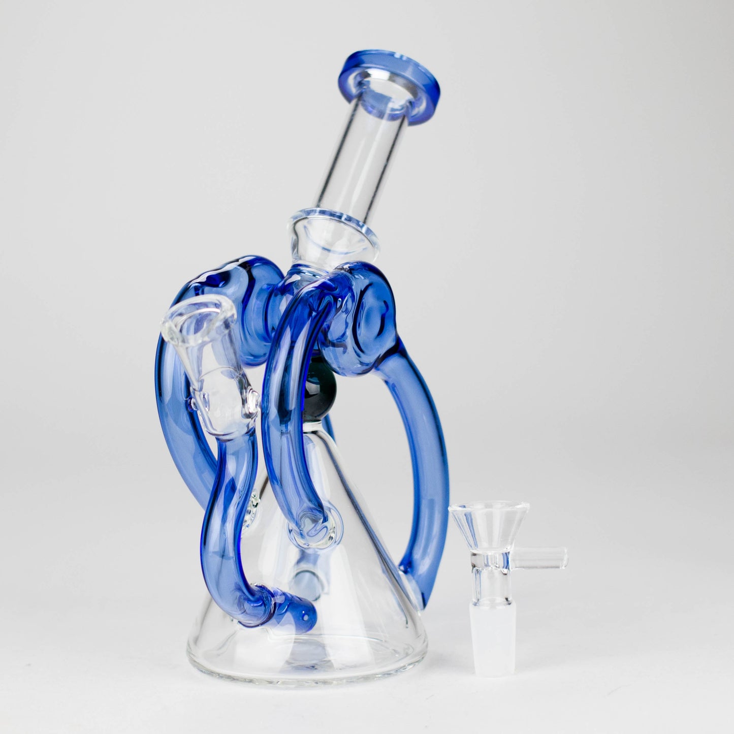 8" Color Accented Recycle Oil Glass Bong