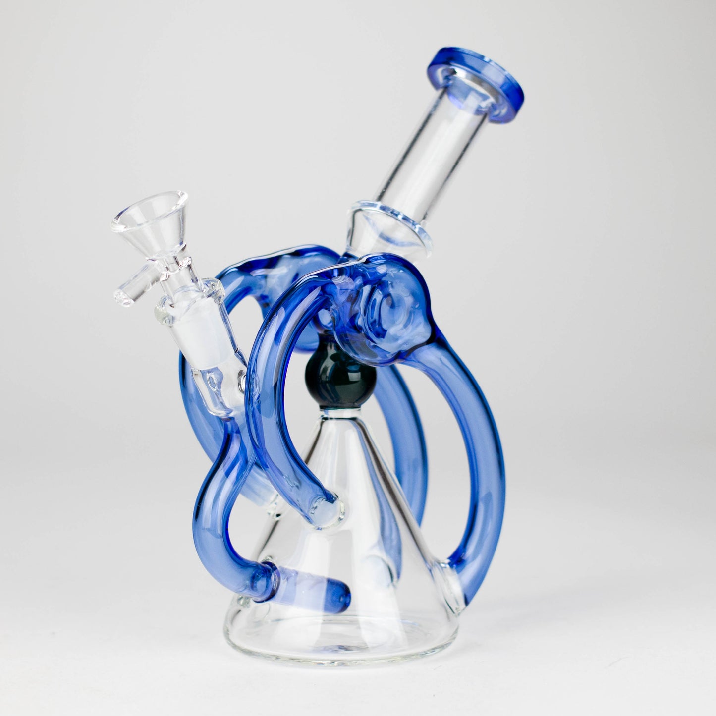 8" Color Accented Recycle Oil Glass Bong
