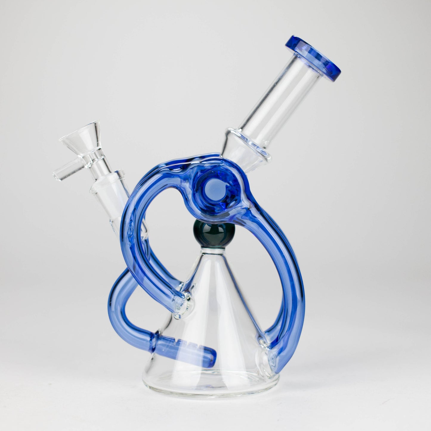 8" Color Accented Recycle Oil Glass Bong