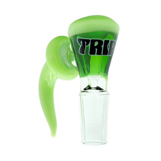 Trippy Glass Bong Bowl With Solid Color Horn - Assorted Colours
